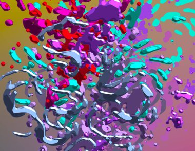 Soyut arka plan sanatı. 3 boyutlu illüstrasyon. Tuvalde fırça darbeleri. Çok renkli arkaplan. Çağdaş sanat. Sanatsal dijital palet.