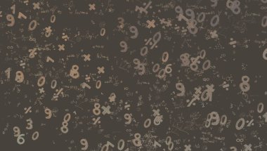 Matematik. 2D çizim. Numaralı soyut arkaplan, boşluğu kopyala 