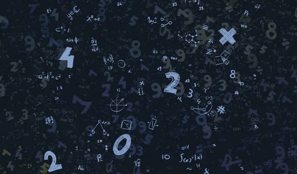 Matematica Illustrazione Sfondo Astratto Con Numeri Copiare Spazio — Foto Stock