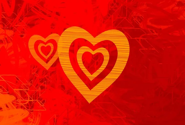 Abstract Valentine Background Art Corazones Sobre Lienzo Fondos Románticos Multicolor — Foto de Stock