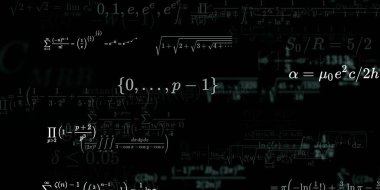 Formüllü matematik arkaplanı, kusursuz illüstrasyon   