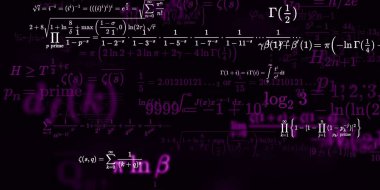 Formüllü matematik geçmişi, kusursuz çizimler. Renkli sembollü soyut desen  