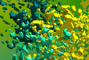 Soyut arka plan sanatı. 3 boyutlu illüstrasyon. Çok renkli arkaplan. Çağdaş sanat. Sanatsal dijital palet.