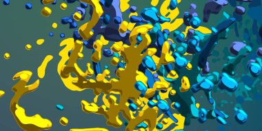 Soyut arka plan sanatı. 3 boyutlu illüstrasyon. Tuvalde fırça darbeleri. Çok renkli arkaplan. Çağdaş sanat. Sanatsal dijital palet.