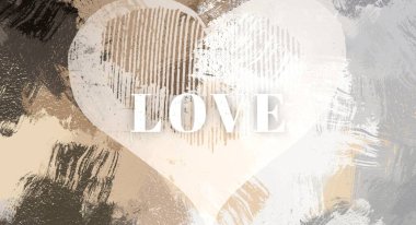 Soyut Sevgililer Günü arkaplan sanatı. Kalpler tuvalde. Çok renkli romantik bir fon. Çağdaş sanat. Sanatsal dijital palet.