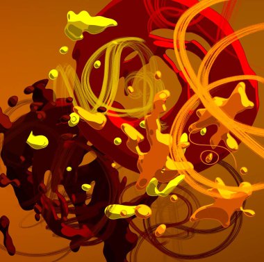 Soyut arka plan sanatı. 3 boyutlu illüstrasyon. Çok renkli arkaplan. Çağdaş sanat. Sanatsal dijital palet.