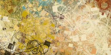 Soyut arka plan sanatı. 2D çizim. Etkileyici yağlı boya resim. Tuvalde fırça darbeleri. Modern sanat. Çok renkli arkaplan. Çağdaş sanat. İfade. Sanatsal dijital palet.