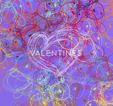 Soyut Sevgililer Günü arkaplan sanatı. Kalpler tuvalde. Çok renkli romantik bir fon. Çağdaş sanat. Sanatsal dijital palet.