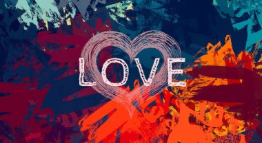 Soyut arka plan sanatı. 2D çizim. Etkileyici yağlı boya resim. Tuvalde fırça darbeleri. Modern sanat. Çok renkli arkaplan. Çağdaş sanat. İfade. Sanatsal dijital palet.