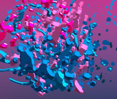 Soyut arka plan sanatı. 3 boyutlu illüstrasyon. Tuvalde fırça darbeleri. Çok renkli arkaplan. Çağdaş sanat. Sanatsal dijital palet.