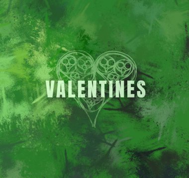 Soyut Sevgililer Günü arkaplan sanatı. Kalpler tuvalde. Çok renkli romantik bir fon. Çağdaş sanat. Sanatsal dijital palet.