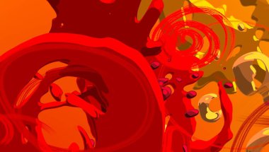 Soyut arka plan sanatı. 2D çizim. Etkileyici yağlı boya resim. Tuvalde fırça darbeleri. Modern sanat. Çok renkli arkaplan. Çağdaş sanat. İfade. Sanatsal dijital palet.