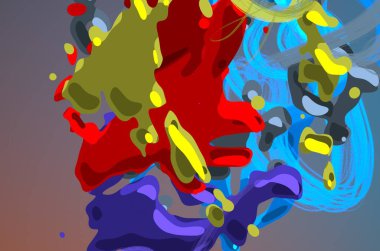 Soyut arka plan sanatı. 3 boyutlu illüstrasyon. Tuvalde fırça darbeleri. Çok renkli arkaplan. Çağdaş sanat. Sanatsal dijital palet.