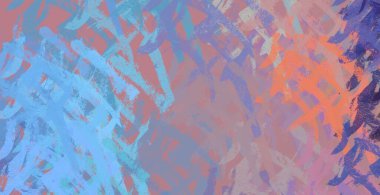 Soyut arka plan sanatı. 2D çizim. Etkileyici yağlı boya resim. Tuvalde fırça darbeleri. Modern sanat. Çok renkli arkaplan. Çağdaş sanat. İfade. Sanatsal dijital palet.