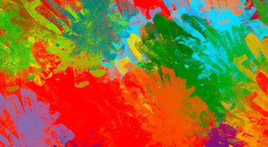 Soyut arka plan sanatı. 2D çizim. Etkileyici yağlı boya resim. Tuvalde fırça darbeleri. Modern sanat. Çok renkli arkaplan. Çağdaş sanat. İfade. Sanatsal dijital palet.