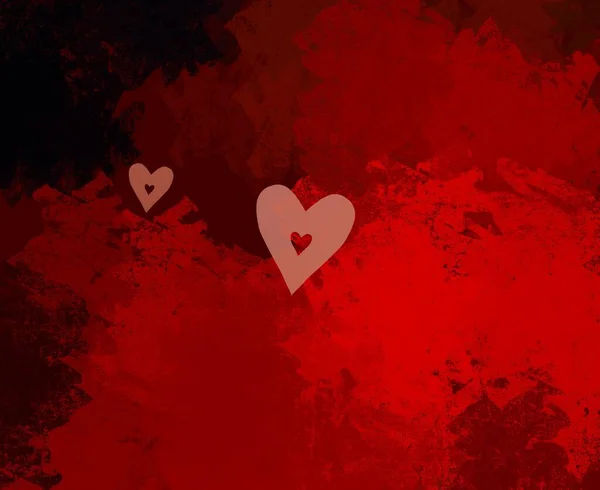 Abstract Valentine Background Art Corazones Sobre Lienzo Fondos Románticos Multicolor — Foto de Stock