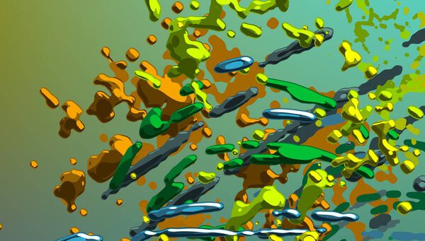 Abstract background art. 3d illustration. Brushstrokes on canvas. Multicolored backdrop. Contemporary art. Artistic digital palette.