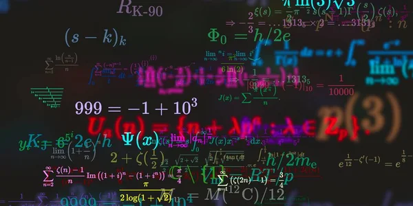 Matematik Baggrund Med Formler Problemfri Illustration Abstrakt Mønster Med Farverige - Stock-foto