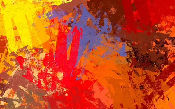 Soyut arka plan sanatı. 2D çizim. Etkileyici yağlı boya resim. Tuvalde fırça darbeleri. Modern sanat. Çok renkli arkaplan. Çağdaş sanat. İfade. Sanatsal dijital palet.
