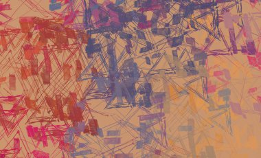 Soyut arka plan sanatı. 2D çizim. Etkileyici yağlı boya resim. Tuvalde fırça darbeleri. Modern sanat. Çok renkli arkaplan. Çağdaş sanat. İfade. Sanatsal dijital palet.