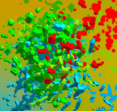 Soyut arka plan sanatı. 3 boyutlu illüstrasyon. Tuvalde fırça darbeleri. Çok renkli arkaplan. Çağdaş sanat. Sanatsal dijital palet.