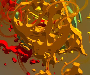 Soyut arka plan sanatı. 3 boyutlu illüstrasyon. Tuvalde fırça darbeleri. Çok renkli arkaplan. Çağdaş sanat. Sanatsal dijital palet.