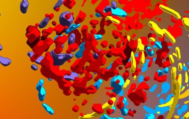 Soyut arka plan sanatı. 3 boyutlu illüstrasyon. Tuvalde fırça darbeleri. Çok renkli arkaplan. Çağdaş sanat. Sanatsal dijital palet.