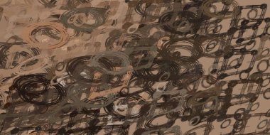 Soyut rastgele şekiller. 2D illüstrasyon arka planı. Düz beton duvarda sanatsal modern sanat kalıpları. Kabataslak boyalı yüzey. El yapımı fırça darbeleri.