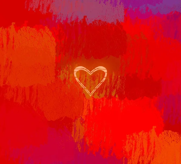 Abstract Valentine Background Art Corazones Sobre Lienzo Fondos Románticos Multicolor —  Fotos de Stock