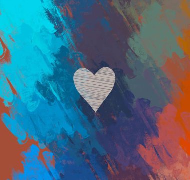 Soyut arka plan sanatı. 2D çizim. Etkileyici yağlı boya resim. Tuvalde fırça darbeleri. Modern sanat. Çok renkli arkaplan. Çağdaş sanat. İfade. Sanatsal dijital palet.