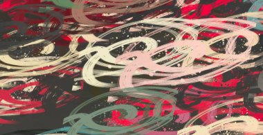 Soyut arka plan sanatı. 2D çizim. Etkileyici yağlı boya resim. Tuvalde fırça darbeleri. Modern sanat. Çok renkli arkaplan. Çağdaş sanat. İfade. Sanatsal dijital palet.