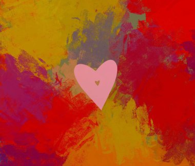 Soyut arka plan sanatı. 2D çizim. Etkileyici yağlı boya resim. Tuvalde fırça darbeleri. Modern sanat. Çok renkli arkaplan. Çağdaş sanat. İfade. Sanatsal dijital palet.