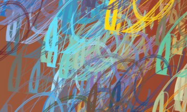 Soyut arka plan sanatı. 2D çizim. Etkileyici yağlı boya resim. Tuvalde fırça darbeleri. Modern sanat. Çok renkli arkaplan. Çağdaş sanat. İfade. Sanatsal dijital palet.