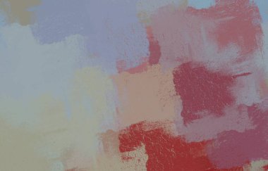 Soyut arka plan sanatı. 2D çizim. Etkileyici yağlı boya resim. Tuvalde fırça darbeleri. Modern sanat. Çok renkli arkaplan. Çağdaş sanat. İfade. Sanatsal dijital palet.