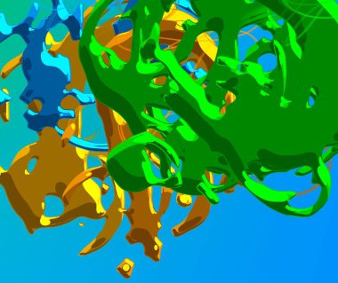 Soyut arka plan sanatı. 3 boyutlu illüstrasyon. Tuvalde fırça darbeleri. Çok renkli arkaplan. Çağdaş sanat. Sanatsal dijital palet.
