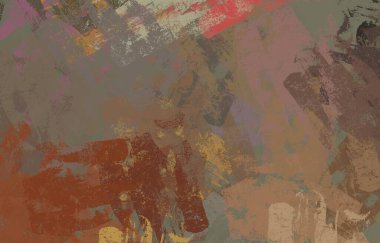 Soyut arka plan sanatı. 2D çizim. Etkileyici yağlı boya resim. Tuvalde fırça darbeleri. Modern sanat. Çok renkli arkaplan. Çağdaş sanat. İfade. Sanatsal dijital palet.