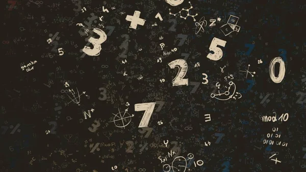 Math. 2d illustration. Abstract background with numbers, copy space