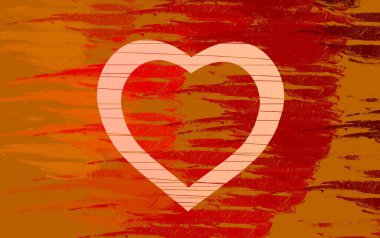 Soyut Sevgililer Günü arkaplan sanatı. Kalpler tuvalde. Çok renkli romantik bir fon. Çağdaş sanat. Sanatsal dijital palet.