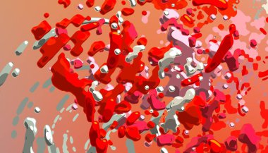 Soyut arka plan sanatı. 3 boyutlu illüstrasyon. Tuvalde fırça darbeleri. Çok renkli arkaplan. Çağdaş sanat. Sanatsal dijital palet.