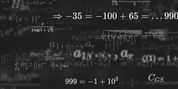 Matematik Bakgrund Med Formler Sömlös Illustration Abstrakt Mönster Med Färgglada — Stockfoto