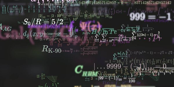 Mathematics background with formulas, seamless illustration   