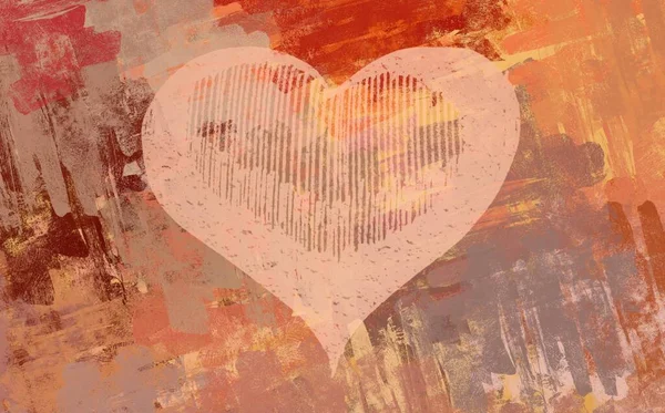 Abstract Valentine Background Art Hearts Canvas Multicolored Romantic Backdrop Contemporary — Stock Photo, Image