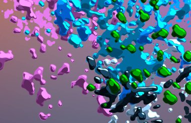 Soyut arka plan sanatı. 3 boyutlu illüstrasyon. Tuvalde fırça darbeleri. Çok renkli arkaplan. Çağdaş sanat. Sanatsal dijital palet.