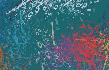 Soyut arka plan sanatı. 2D çizim. Etkileyici yağlı boya resim. Tuvalde fırça darbeleri. Modern sanat. Çok renkli arkaplan. Çağdaş sanat. İfade. Sanatsal dijital palet.