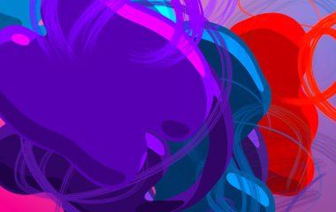 Soyut arka plan sanatı. 3 boyutlu illüstrasyon. Çok renkli arkaplan. Çağdaş sanat. Sanatsal dijital palet.