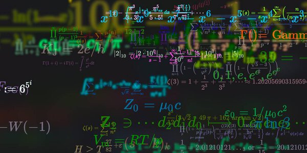 Mathematics background with formulas, seamless illustration   