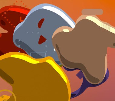 Soyut arka plan sanatı. 3 boyutlu illüstrasyon. Tuvalde fırça darbeleri. Çok renkli arkaplan. Çağdaş sanat. Sanatsal dijital palet.