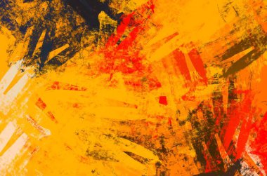 Soyut arka plan sanatı. 2D çizim. Etkileyici yağlı boya resim. Tuvalde fırça darbeleri. Modern sanat. Çok renkli arkaplan. Çağdaş sanat. İfade. Sanatsal dijital palet.