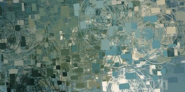 Soyut arka plan sanatı. 2D çizim. Etkileyici yağlı boya resim. Tuvalde fırça darbeleri. Modern sanat. Çok renkli arkaplan. Çağdaş sanat. İfade. Sanatsal dijital palet.