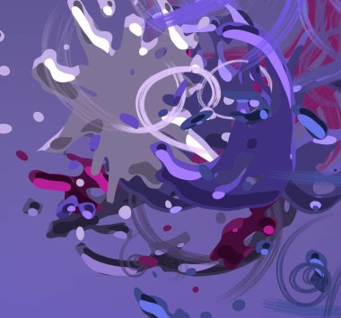 Soyut arka plan sanatı. 3 boyutlu illüstrasyon. Tuvalde fırça darbeleri. Çok renkli arkaplan. Çağdaş sanat. Sanatsal dijital palet.